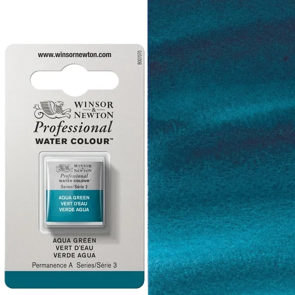 Winsor and Newton - Professional Artists' Watercolour Half Pan - HP - Aqua Green