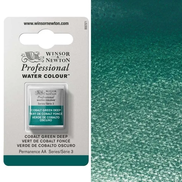 Winsor and Newton - Professional Artists' Watercolour Half Pan - HP - Cobalt Green Deep
