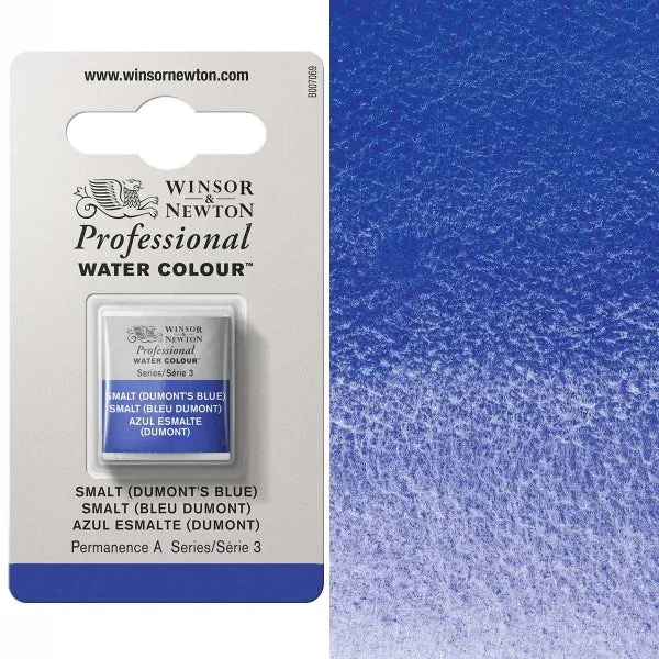 Winsor and Newton - Professional Artists' Watercolour Half Pan - HP - Smalt (Dumonts Blue)