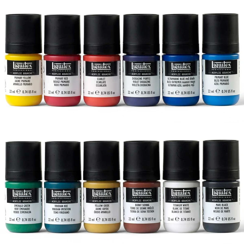 Liquitex - Professional Gouache Esential colours set 12 x 22ml