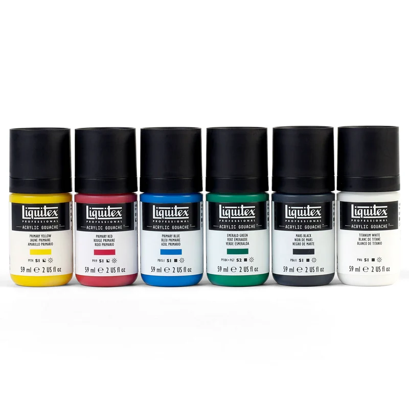 Liquitex - Professional Gouache Primary colours set 6 x 59ml