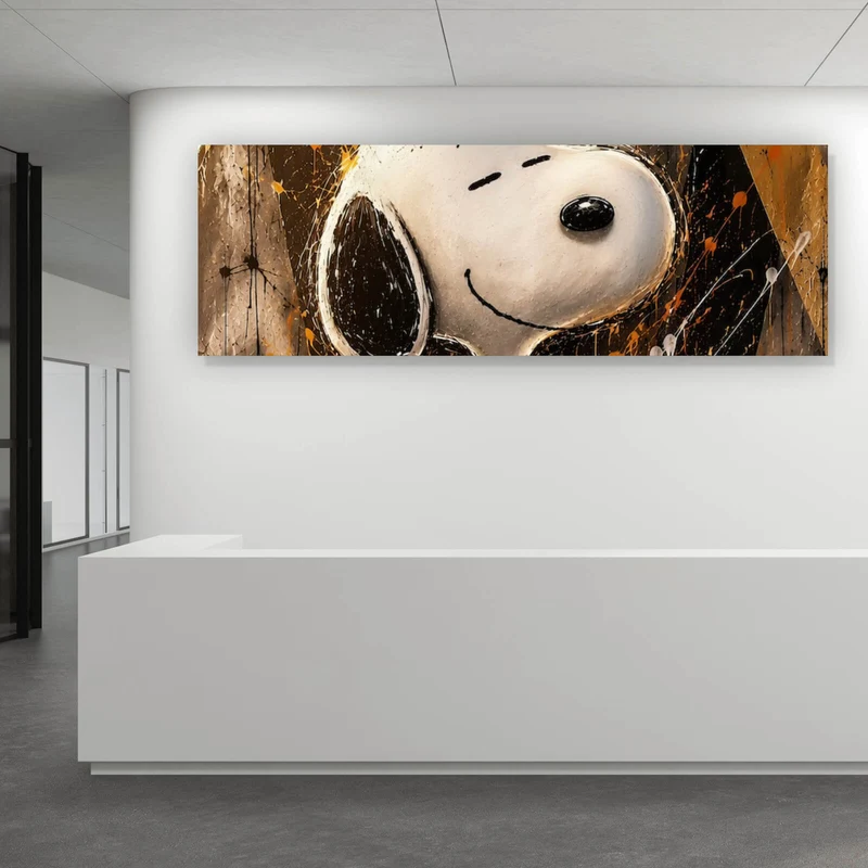 Leinwandbild Modern Art Cartoon Hund im Street Art Stil Panorama