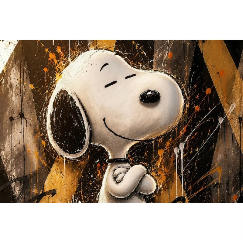 Aluminiumbild Modern Art Cartoon Hund im Street Art Stil Querformat