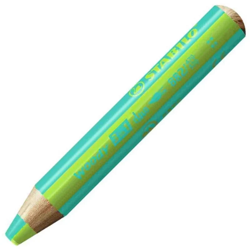 STABILO Woody 3in1 duo Aquarellfarbstift türkis/hellgrün