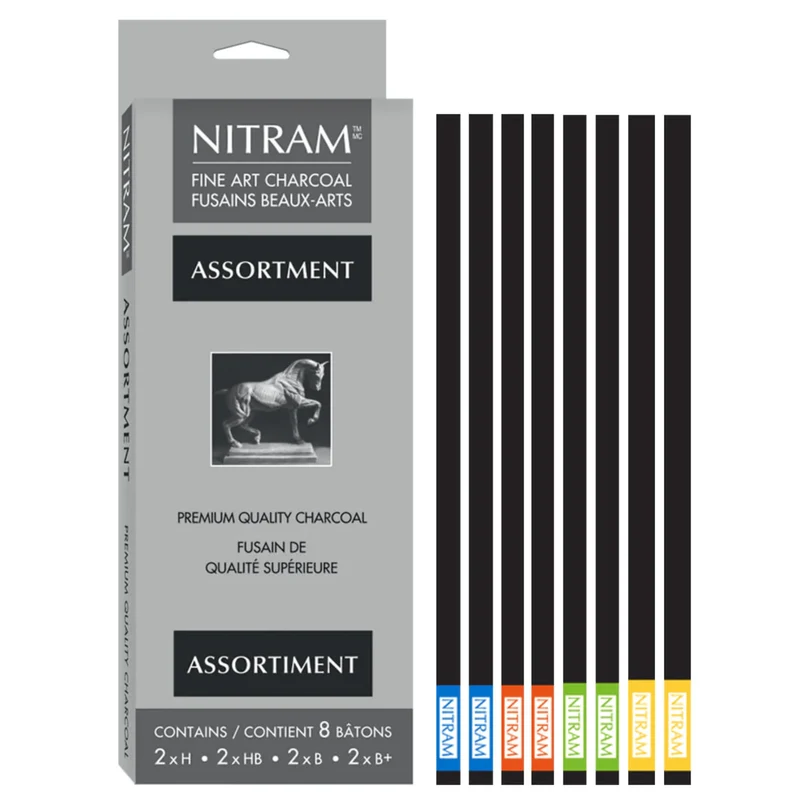 Nitram Academie Charcoal Assorted Square Sticks