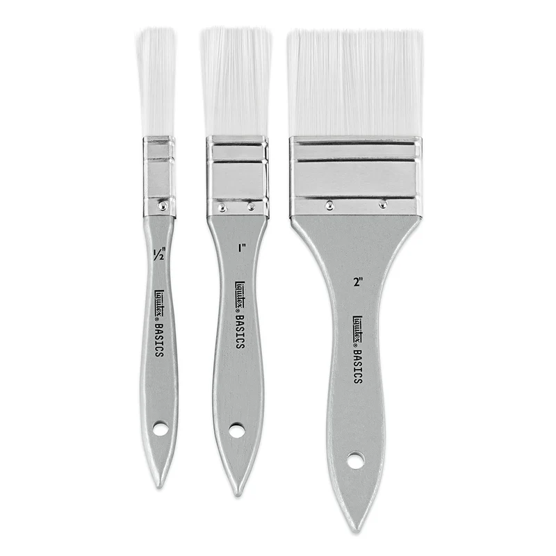 Liquitex Basics Flat Wash Brush Set - 3x Synthetic