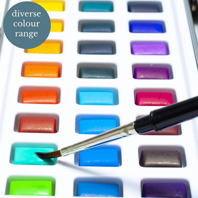 Elements 50 Half Pan Watercolour Paint Set