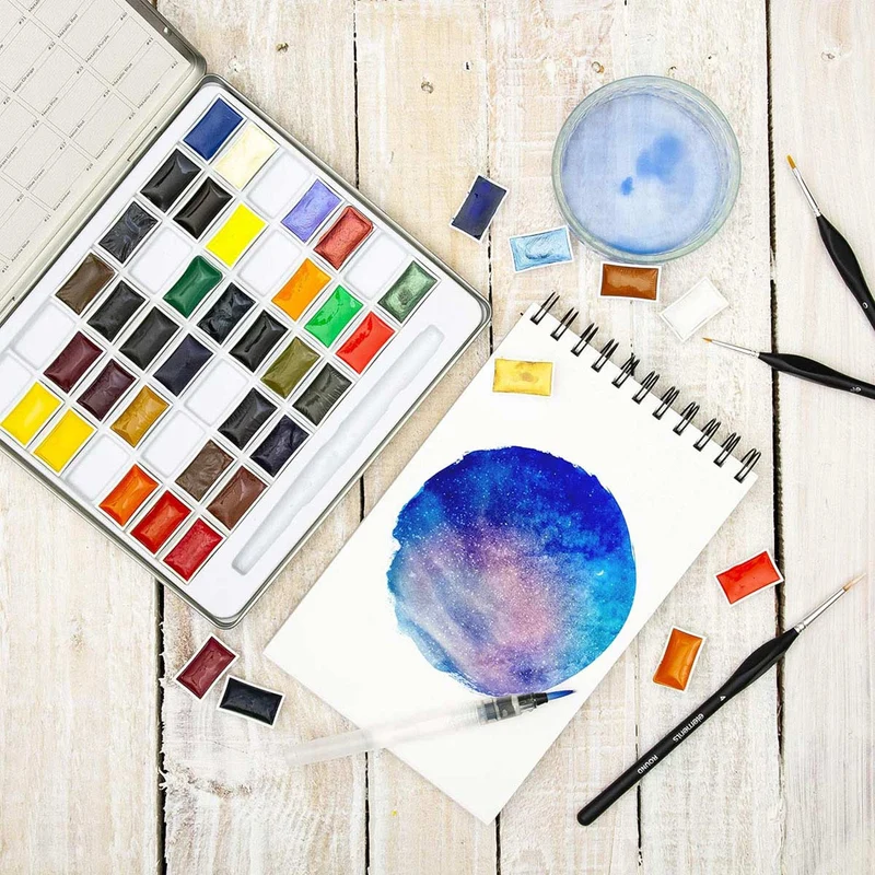 Elements 42x Whole Pan Watercolour Paint Set