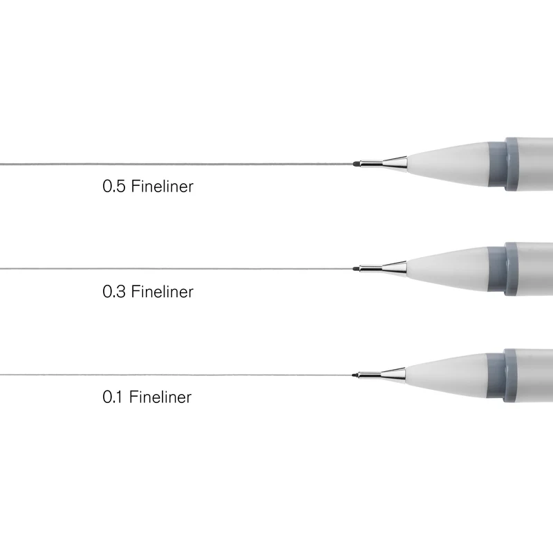 Winsor & Newton - Fine Liner Pens 3x Assorted Sizes - Cool Grey