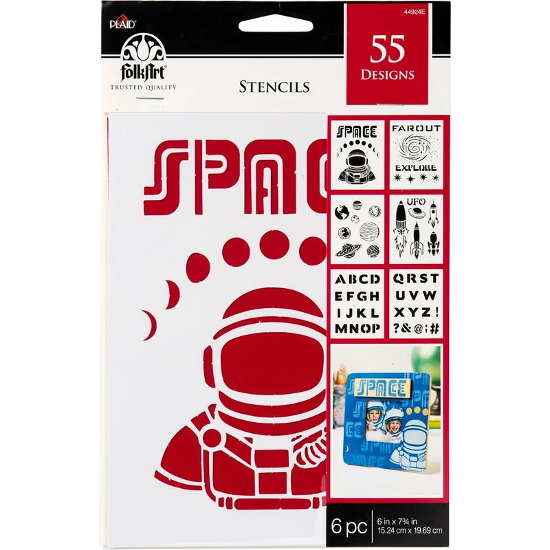 Folkart - Stencil 6 x 7.75" Space Theme Value Pack
