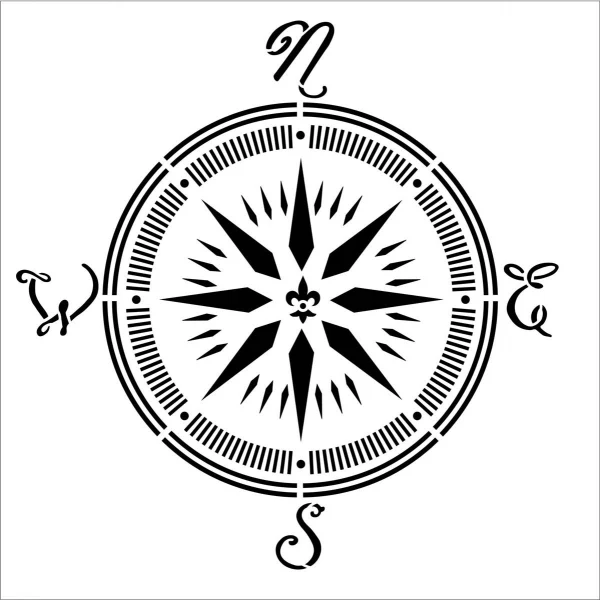 Folkart - Stencil 12 x 12" Compass