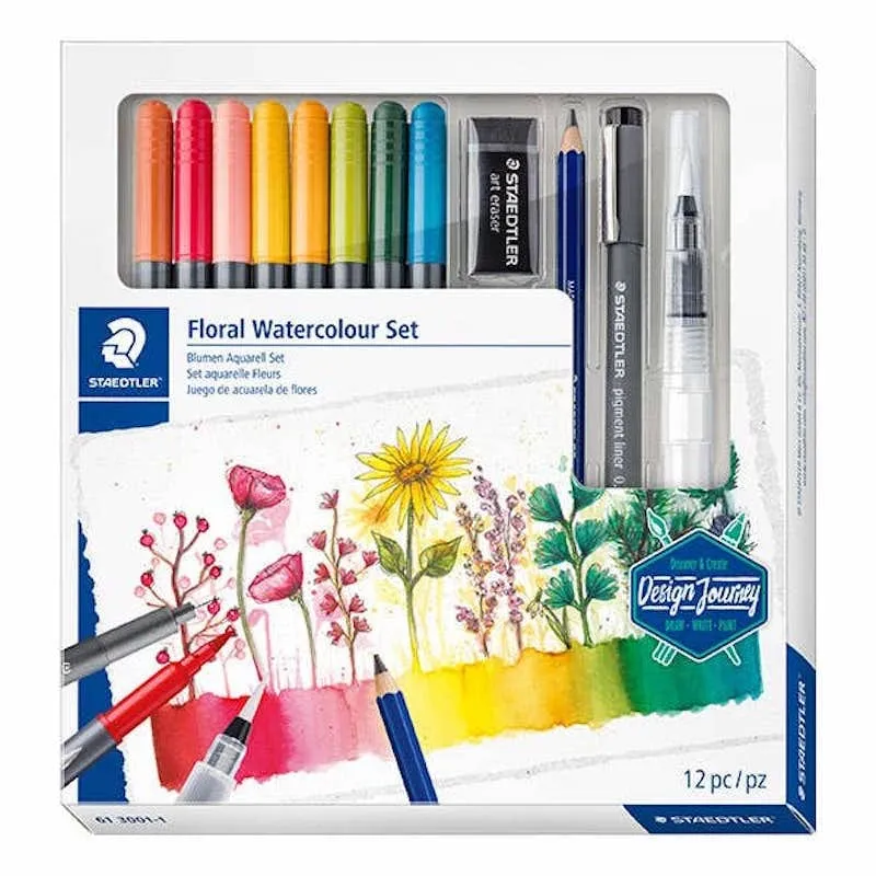 Floral Watercolour Drawing Set