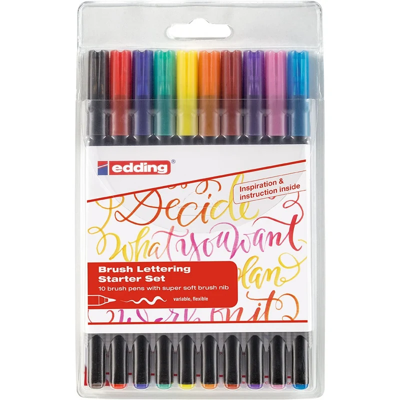 edding - 1340 Lettering Brushpens Wallet - Set of 10