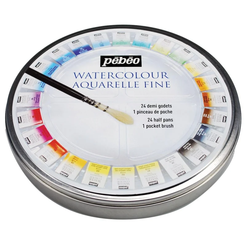 Pebeo - Watercolour 24 Half Pan Tin Set