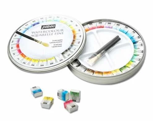 Pebeo - Watercolour 24 Half Pan Tin Set