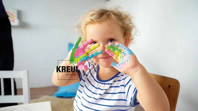 KREUL MUCKi Fingerfarben 4x150ml Gelb Rot Blau Grün