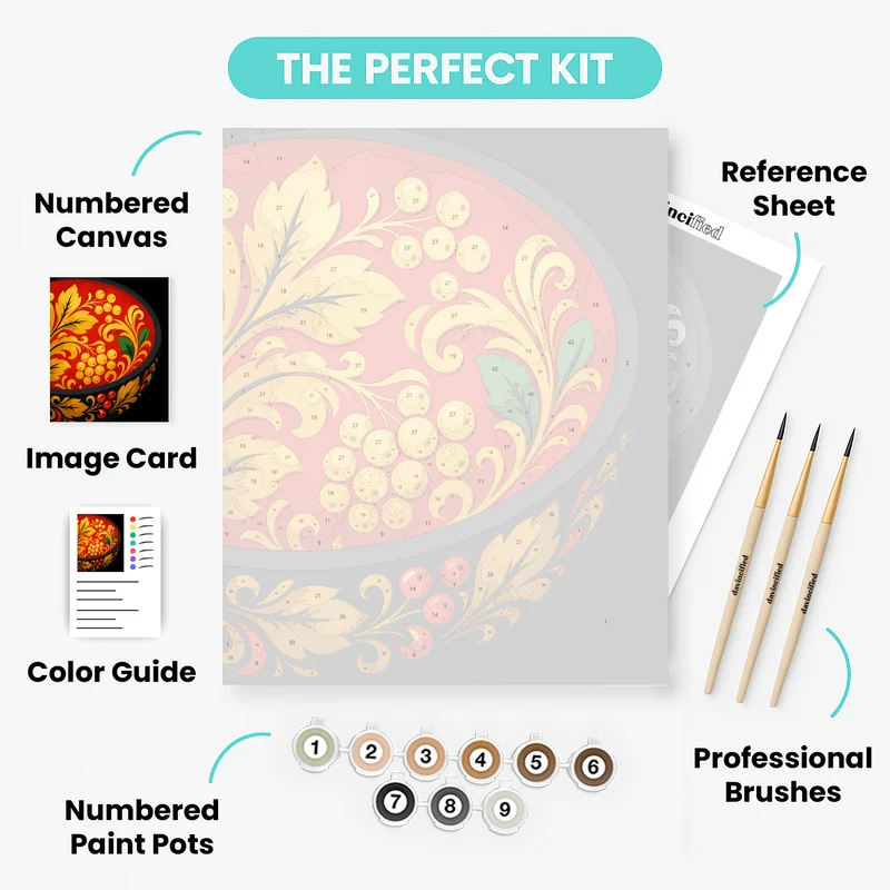 Khokhloma Gold Berries - Paint by Numbers Kit