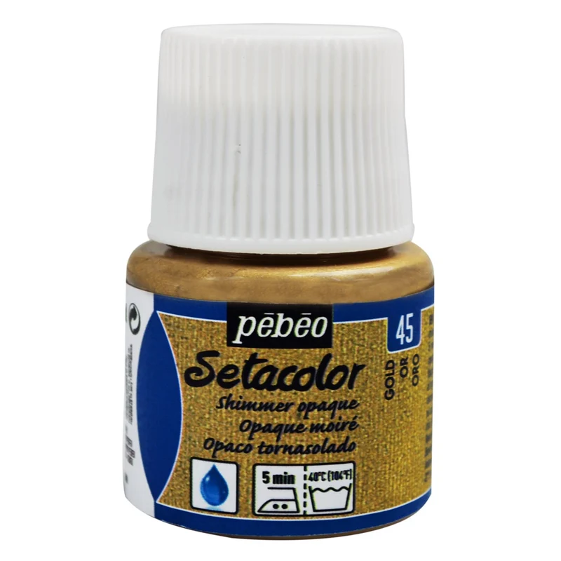 Pebeo - Setacolor Fabric & Textile Paint - Opaque Shimmer - Gold - 45ml