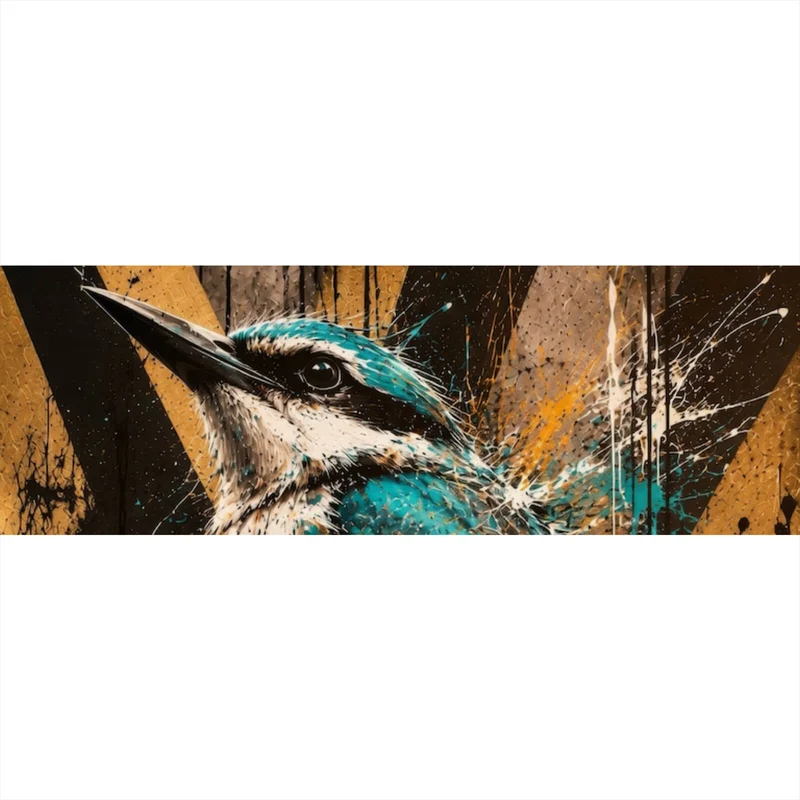 Poster Modern Art Vogel im Street Art Stil Panorama