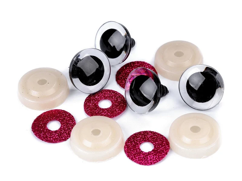 Tierauge Sicherheitsauge 25mm pink Glitzer