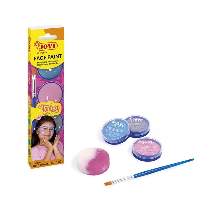 Fantasy Face Paint Set with Accessories, 3 x 8 ml
