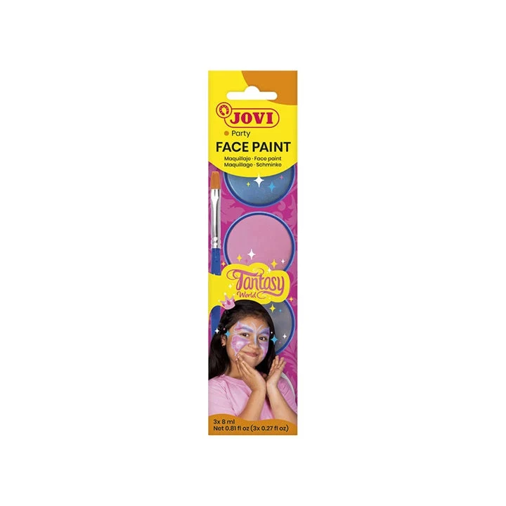 Fantasy Face Paint Set with Accessories, 3 x 8 ml