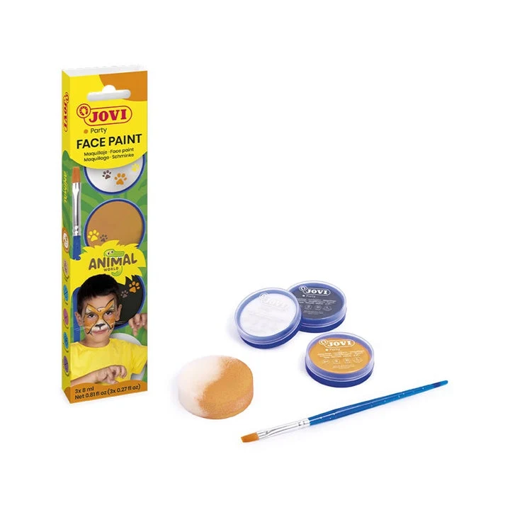 Animal Face Paint Set with Accessories, 3 x 8 ml