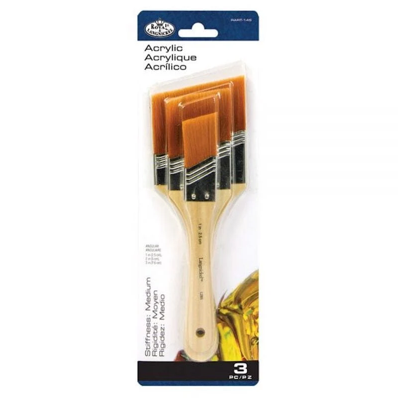 Gold Large Area Angular Brush Set of 3