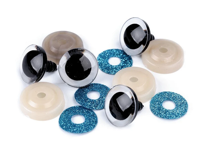 Tierauge Sicherheitsauge 25mm blau Glitzer