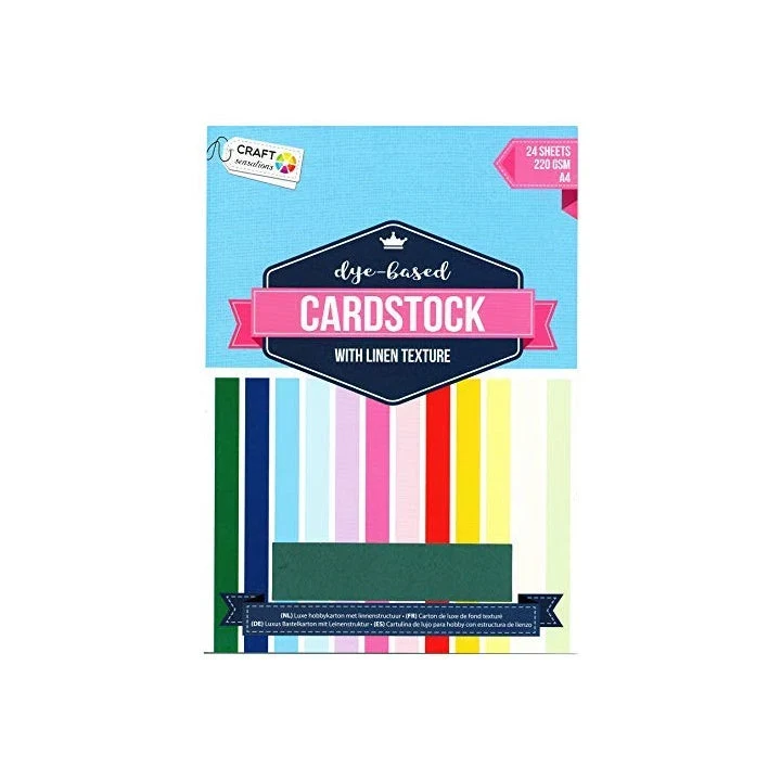 Craft Sensations Linen-Textured Craft Cardboard, A4, 24 Sheets