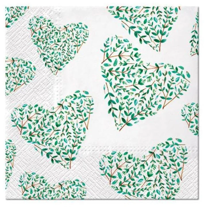 Decoupage Napkins Floral Hearts - 1 pc