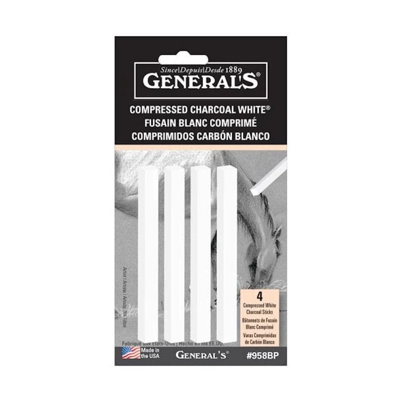 Charcoal Compressed White 4 stick pack