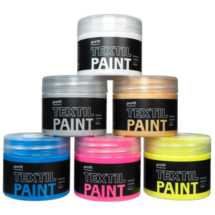 Profil Fabric Paint Set for Dark Fabrics, Unicorn Bling, 6 x 50 ml
