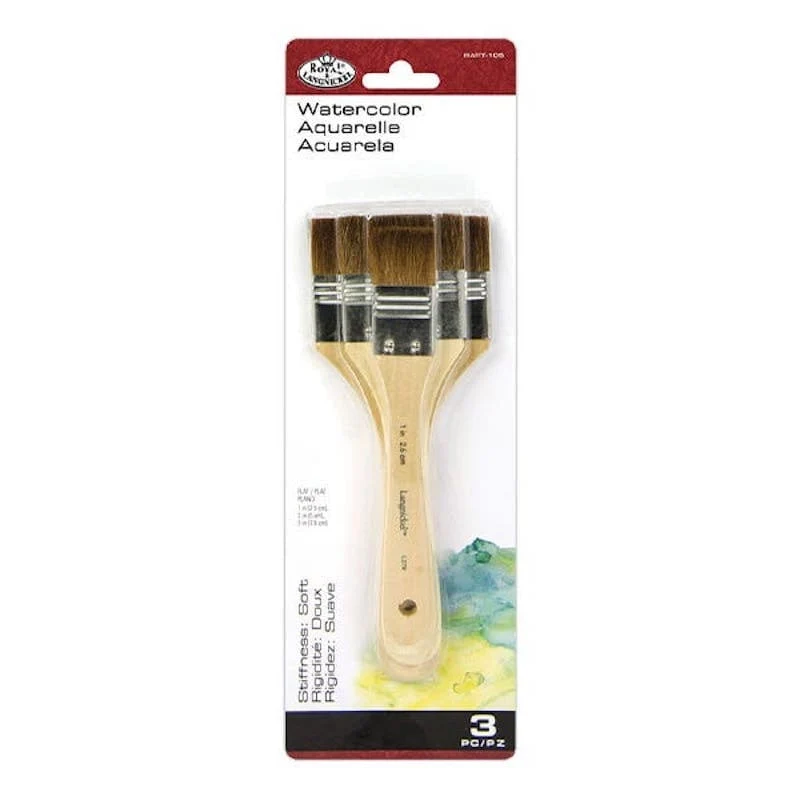 Brush Set Flat - 1", 2" and 3" Extra Soft L279 Water Colour
