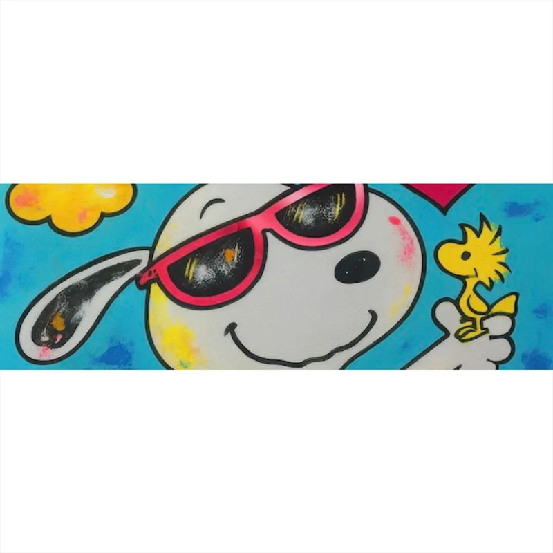 Poster Comic Hund Snoopi mit Herzmotiv Panorama