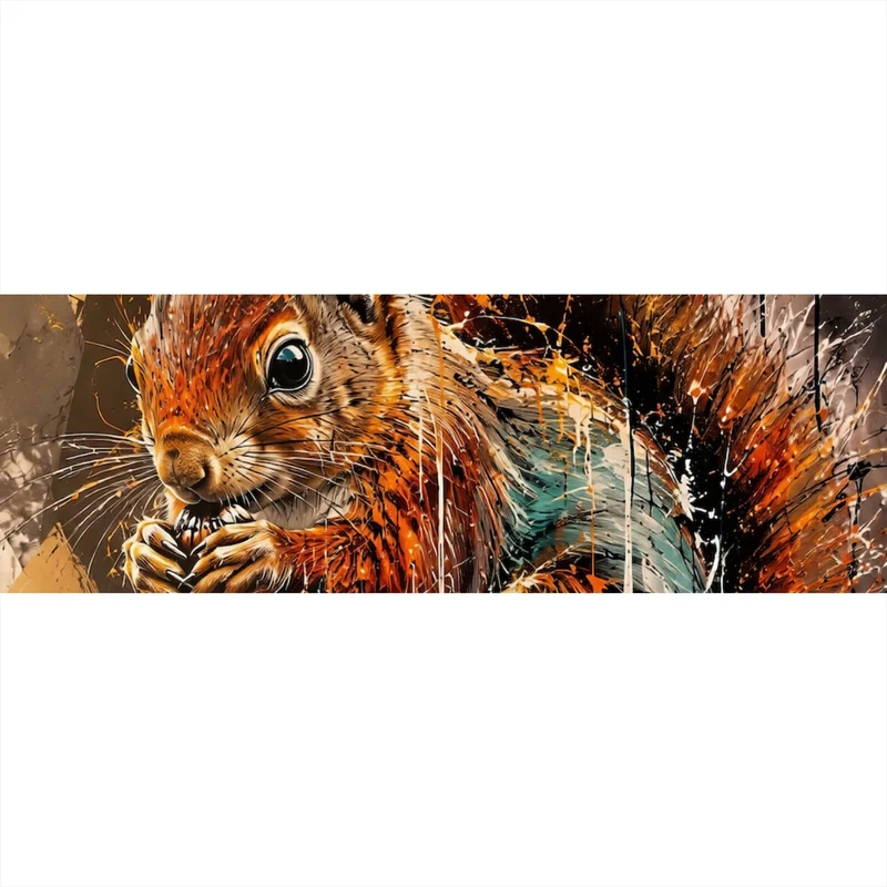 Leinwandbild Modern Art Eichhörnchen im Street Art Stil Panorama