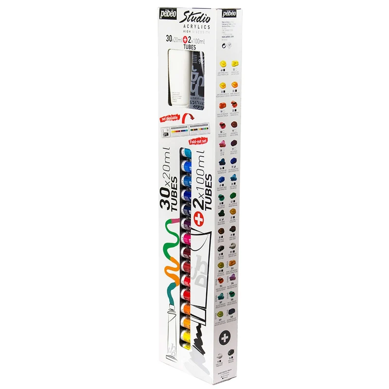 Pebeo - Studio Acrylics 30x 20ml + 2x100ml Tube set