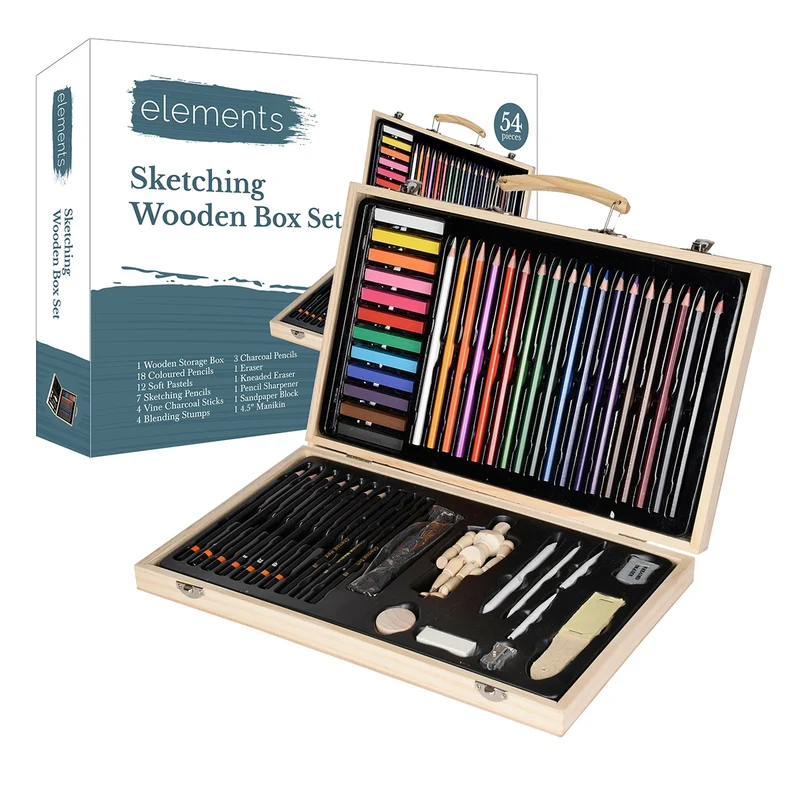 Elements - Sketching Pencil Art Wooden box Set 54 Piece