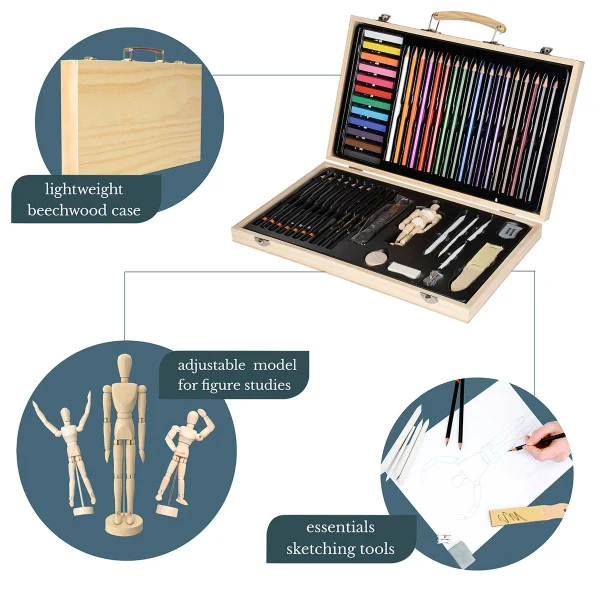 Elements - Sketching Pencil Art Wooden box Set 54 Piece