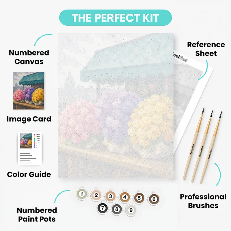 Three Bouquets in Bloom - Paint by Numbers Kit