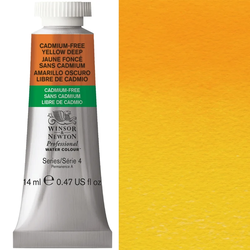 Winsor and Newton - Professional Artists' Watercolour - 14ml - Cadmium FREE Yellow Deep