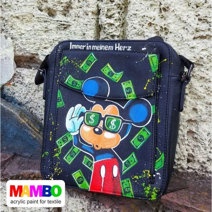 MAMBO Kompozit Fabric and Leather Paint Set, 6 x 20 ml