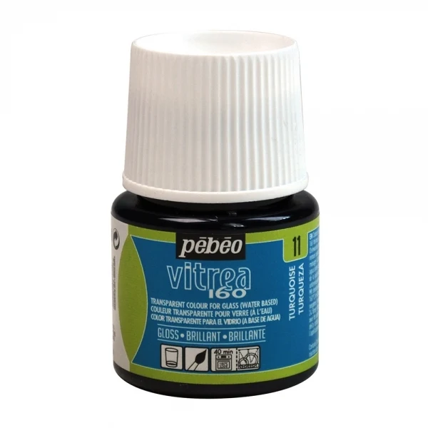Pebeo - Vitrea 160 - Glass & Tile Paint - Gloss - Turquoise - 45ml