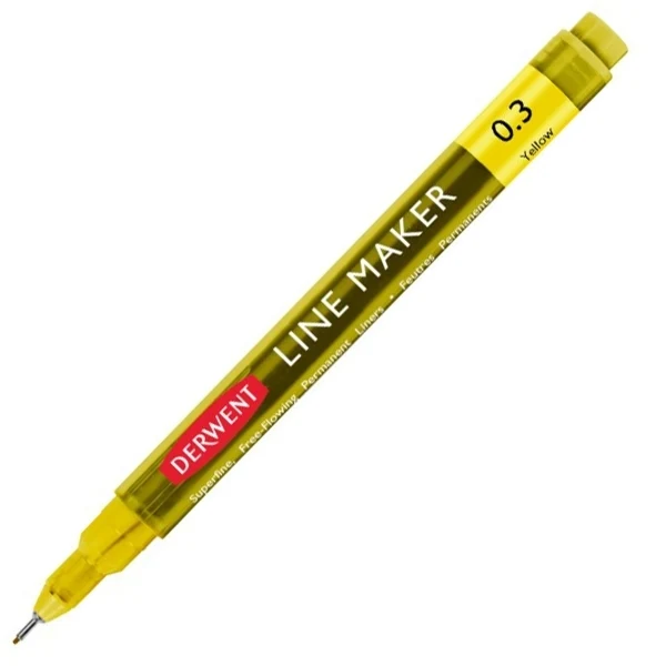 Derwent - Line Maker Pens - Yellow - Fine Nib 0.3mm