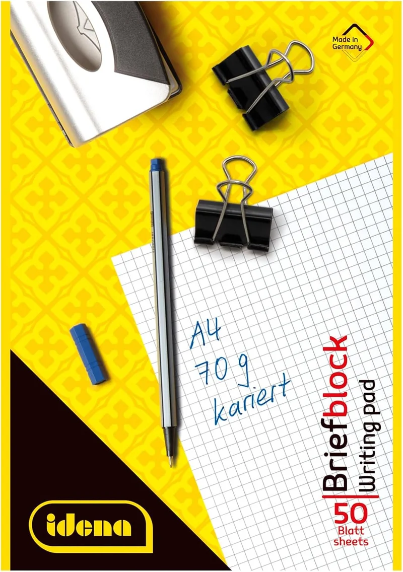 Idena Briefblock DIN A4 kariert – 50 Blatt, 70 g/m²