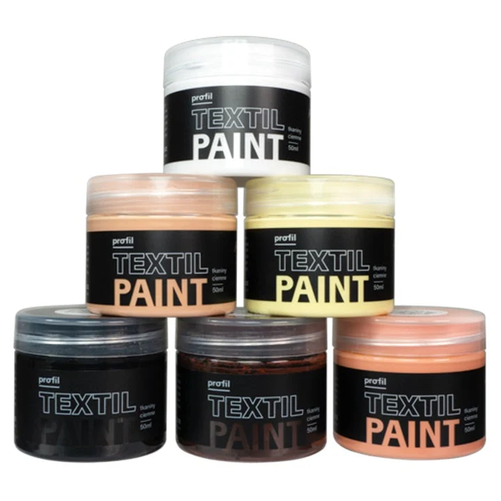 Profil Fabric Paint Set for Dark Textiles, Human touch, 6 x 50 ml