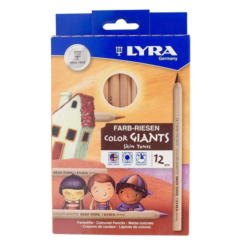 Lyra Color Giants Pencils Skin Tones Set of 12