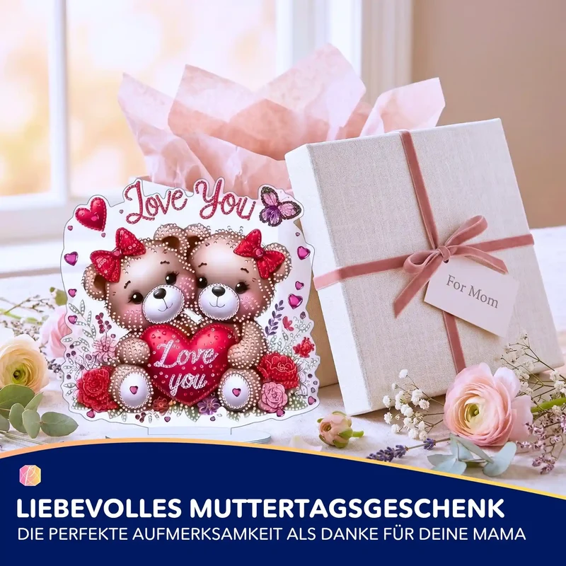 Diamond Painting Aufsteller Bären Love You - Muttertag