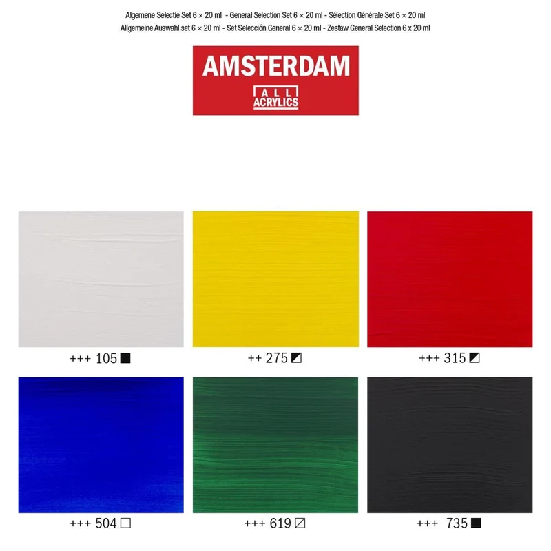 Amsterdam All Acrylics (6 x 20ml Tubes)