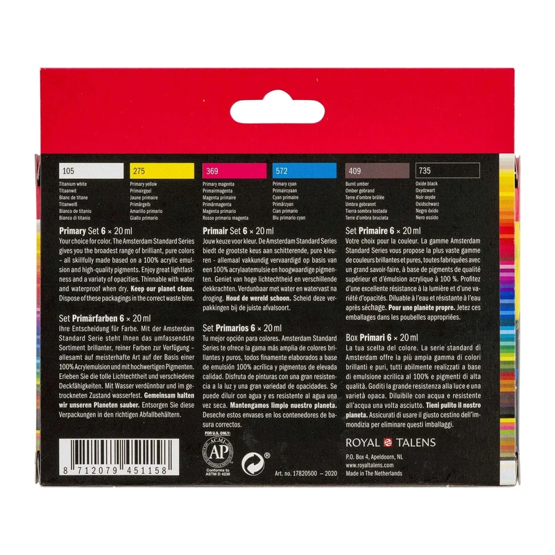 Amsterdam All Acrylics (6 x 20ml Tubes)
